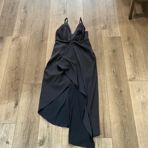 Lulu, navy satin midi dress